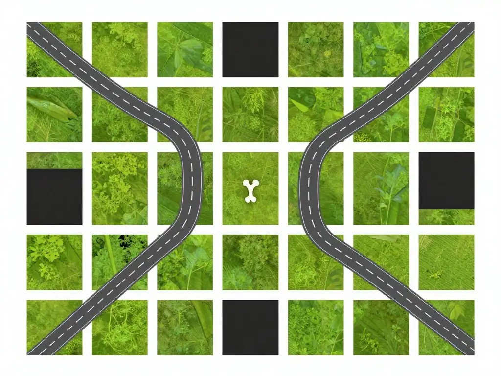 Chicken Road Game gameplay concept showing a grid with safe and dangerous tiles