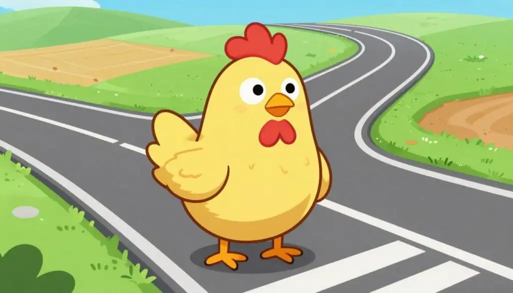 Chicken Road Game's colorful design showing cartoon chicken character and road environment