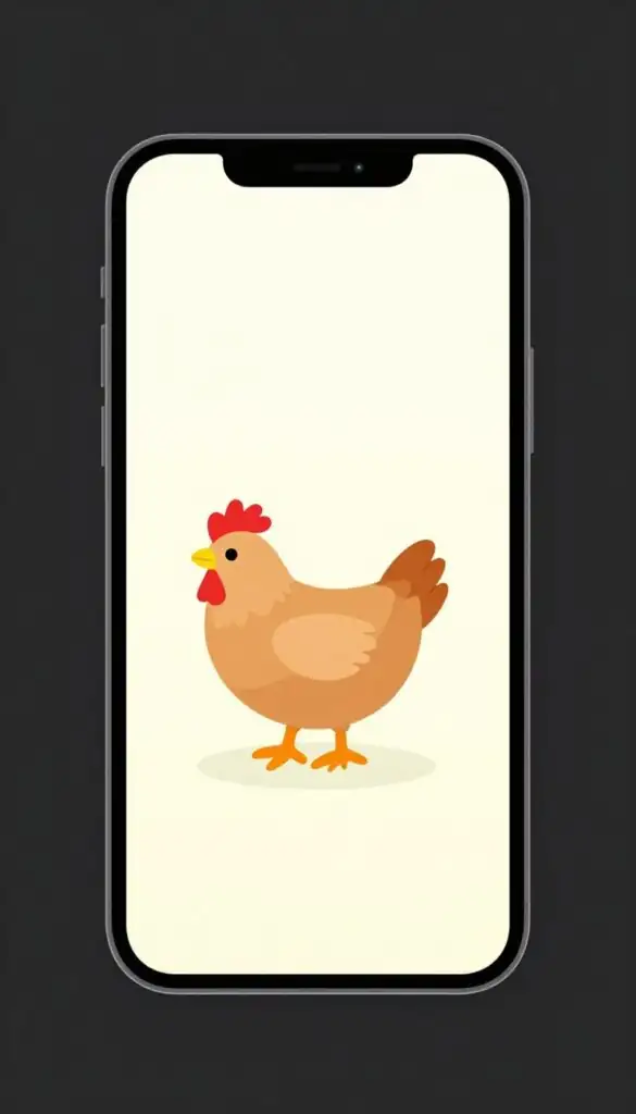 Conceptual illustration of mobile gameplay for Chicken game