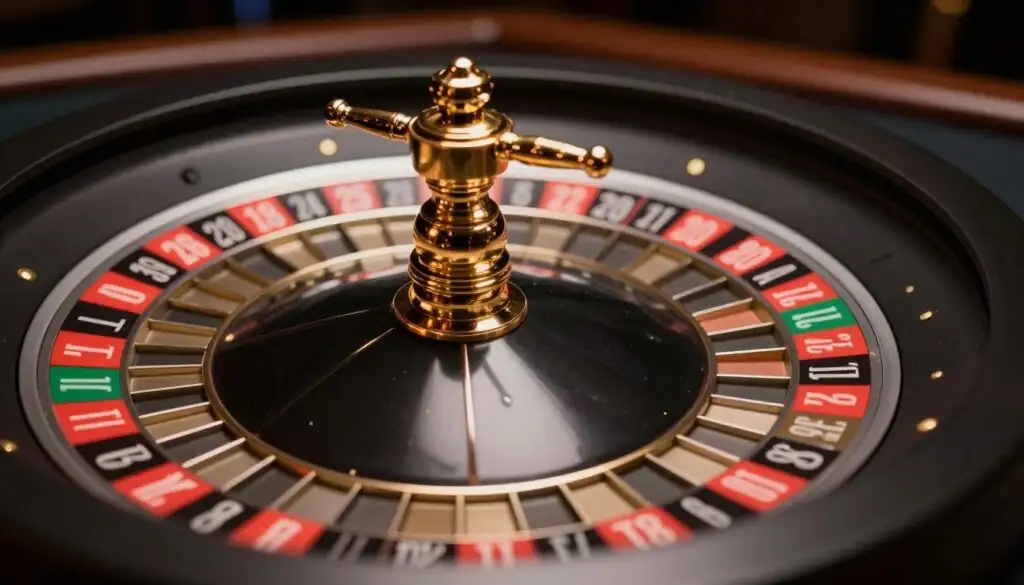 Elegant European Roulette wheel highlighting the single zero pocket Elegant European Roulette wheel highlighting the single zero pocket