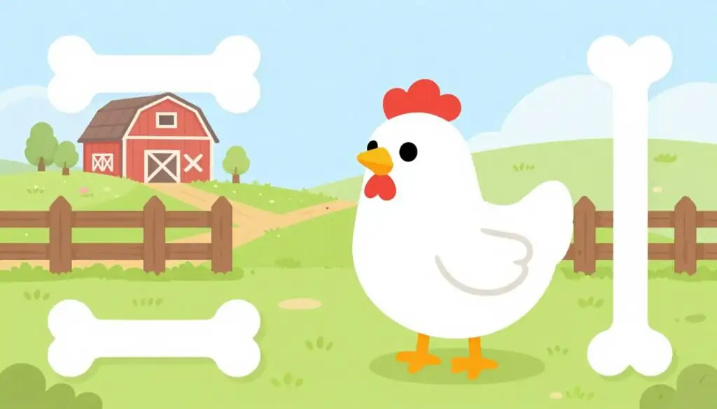 Farm-themed design elements from the Chicken game showing cartoon aesthetic