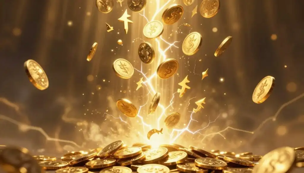 Gates of Olympus abstract multiplier concept with cascading gold coins