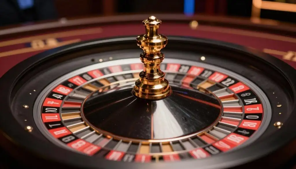 Professional dealer hands spinning a European Roulette wheel in a live studio setting Professional dealer hands spinning a European Roulette wheel in a live studio setting