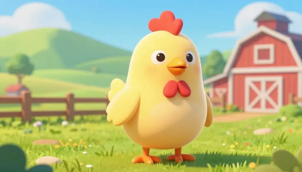 Visual representation of the Chicken game's graphics showing cartoon style and vibrant colors